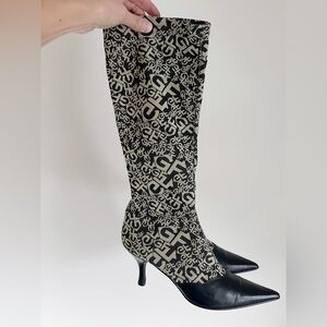 Vintage Gianfranco Ferre logo Knee-High Boots 39 Made in Italy